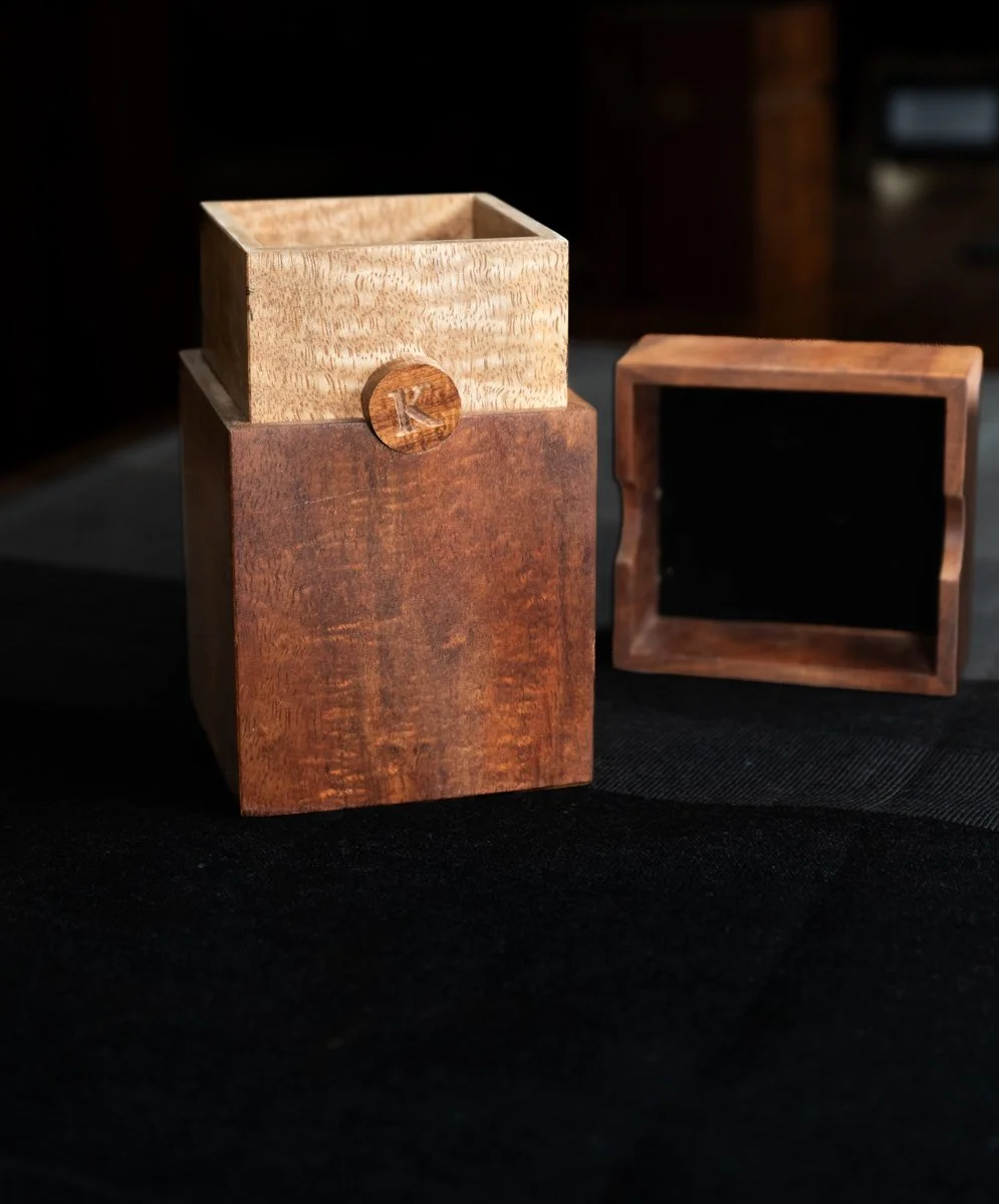 Koa and Mango Boxes with sliding lids — RK Woods Crafted in Hawaii